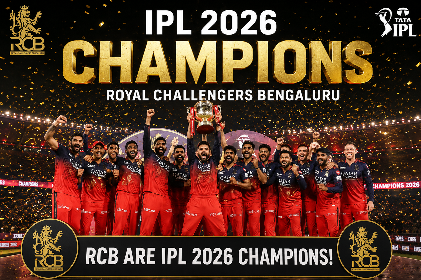 Kohli’s Class Seals Back-to-Back Glory as RCB Defeat Gujarat Titans in IPL 2026 Final